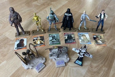 2012 Star Wars [Lote de 9] Cartas de Jogo Galácticas e Figuras de Ação com Suportes de Exibição - Imagem 1 de 4
