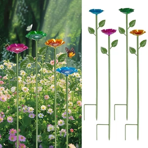 Bee Watering Station for Garden 4 Packs Metal Bee Feeder Cups with Colorful Flow - Picture 1 of 7