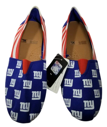 Forever Collectibles Womens XL NFL New York Giants Canvas Red White Blue Shoe NY Cover