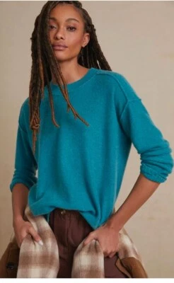 NUEVO Suéter Anthropologie Pilcro Angie Cachemira Costurada Talla XL Verde azulado Z382-14 Foto 1 de 4