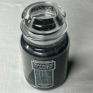 Yankee Candle Rainforest Teak Large Candle Green Unused - Picture 1 of 9