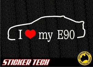 I LOVE (HEART) MY E90 STICKER DECAL SUITS BMW 3 SERIES 04 - 12 COUPE SEDAN - Picture 1 of 2