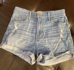 Hollister Junior Damen blau Jeans Denim Shorts Gr. 3 W 26 Bündchen distressed - Bild 1 von 8