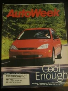 AUTO WEEK MAGAZINE SEPTEMBER 6 1999, FORD FOCUS, MERCEDES S500, UNREAD / $3.99 - Picture 1 of 11