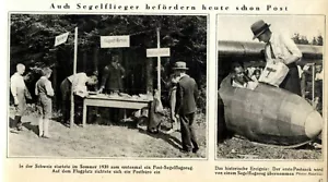Der erste Postsack wird von einem Segelflugzeug übernommen Histor.Bild von 1931 - Bild 1 von 1