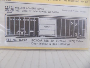 BOX CAR DECALS  HO SCALE  FOR: NS RR. RR. BY MILLER ADV. - Bild 1 von 4
