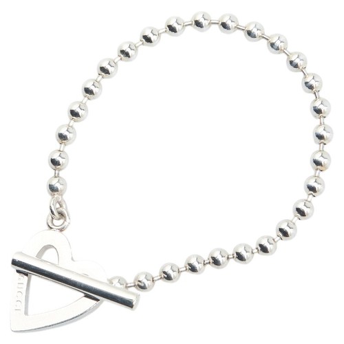 Gucci Bracciale Catena Palline Cuore Argento 18cm Donna AB