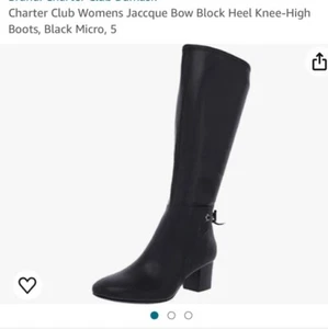 Charter Club Jaccque Women’s Knee High Boots Size 7.5 Black - Picture 1 of 7