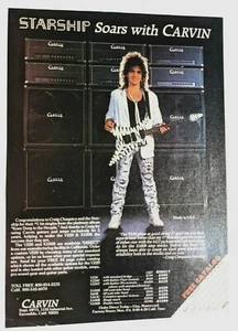 STARSHIP / CRAIG CHAQUICO / 1986 V220 & X100B CARVIN GUITARS MAGAZINE PRINT AD - Picture 1 of 1