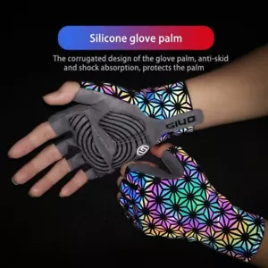 Luminous Full/Short Finger Cycling MTB Reflection Dazzle Road Bicyle Bike Gloves - Picture 1 of 13