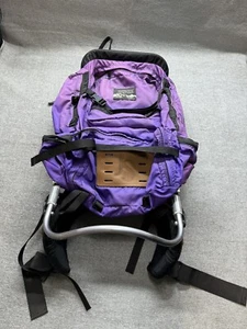 Vintage Jansport External Frame Hiking Camping Backpack Hip Pads Purple USA - Picture 1 of 12