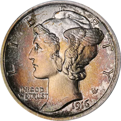1916-P Mercury Dime - Full Split Bands Great Deals From The Executive Coin Compa Cover