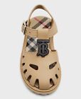 Burberry TB Check Leather Girl’s Jenna Jelly Sandals $340