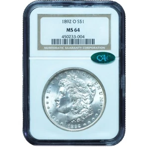 1892-O Morgan Dollar MS64 NGC & CAC - Stunning Bright White Key Date! - Picture 1 of 3