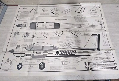 A.R.F. Cessna Cardinal RC Model Airplane Plans Instructions Midwest Products - Image 1 of 4