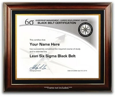 Lean Six Sigma Black Belt Training Course Certificate / Diploma - Management - Image 1 of 2