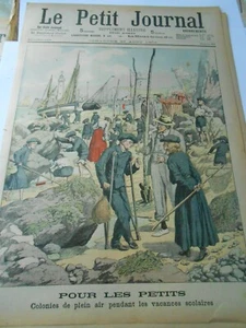 1903 Colonies de plein air pendant vacances scolaire Illustration Gravure - Picture 1 of 1