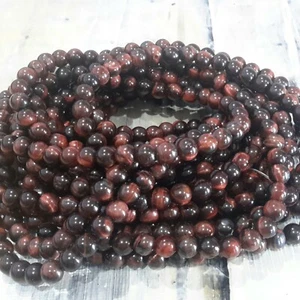 Natural Red Tiger Eye ,6mm, Approx 62 pcs. Colour Enh. Free postage. Oz Seller - Picture 1 of 3