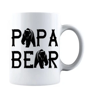 Funny Fathers Day Papa Bear Mug Gift for DAD Coffee Mug Daddy - Picture 1 of 9