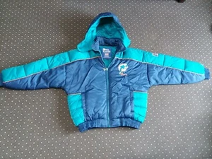 Vintage Pro Player Miami Dolphins NFL Football Puffer Jacket Size L Zip Off Hood - Picture 1 of 12