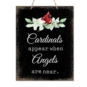 Memorial Hanging Gift Ribbon Sign for Loss of Loved One 12x15 - Cardinal Appear - Picture 1 of 18