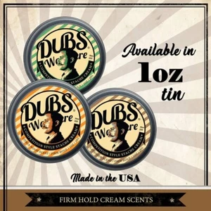 2 PACK of DUBS Was Here MUSTACHE WAX - DUBS STACHE CREAM - FIRM HOLD YOU CHOOSE - Picture 1 of 15