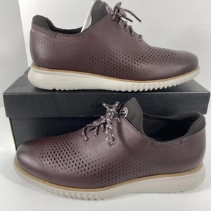 Cole Haan Men's 2.ZeroGrand Lined Laser Wingtip Oxford C34072 11 W Pinot/Gray - Picture 1 of 12