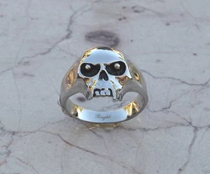 Totenkopf Ringe schwarz antik 316L Edelstahl Herrenringe Größe 10 11 13 14 15 - Bild 1 von 2