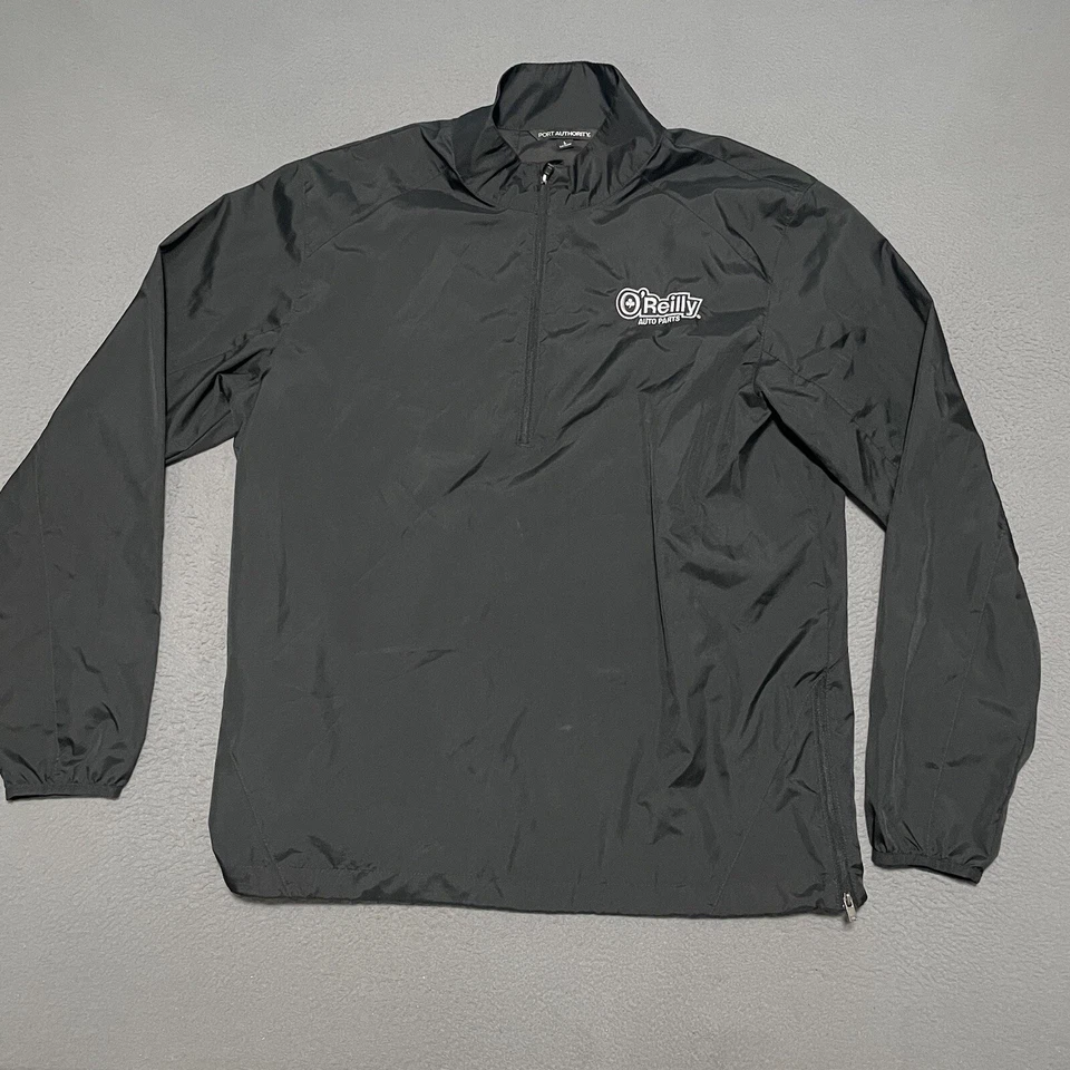 O'Reilly Auto Parts Jacket Black Mens Full Zip Size Large Lightweight Coat - Image 1 of 4