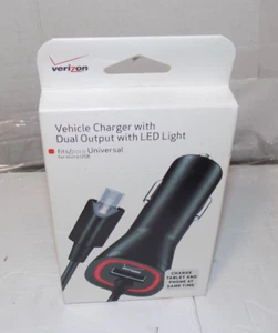 Verizon Vehicle Charger Dual Output With LED Light Model 31-1108-01-VW - Picture 1 of 2