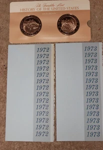 Franklin Mint bronce macizo medallones historia Estados Unidos 1972 y 1973 - NUEVO, completo - Imagen 1 de 5