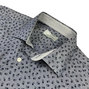 Hickey Freeman Men’s 100% Cotton L/S Button Shirt Blue Floral • Large - Picture 1 of 8