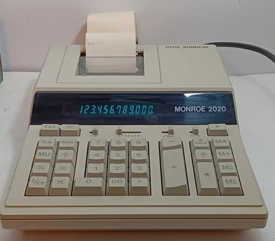 MONROE 2020 PRINTING CALCULATOR ADDING ACCOUNTING RECEIPT - Image 1 of 4