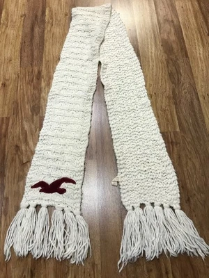 MUJER 69" X 7" - Hollister Blanco Grueso Tejido Flecos Bufanda Acrílico Lana Conejo Foto 1 de 4