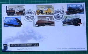 2025 Steam Locomotives Set of 6 on FDC Railway St Crewe Pmk - Picture 1 of 2