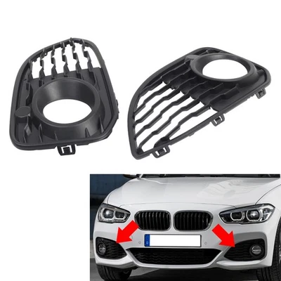 Pair Front Bumper Fog Light Grille For BMW 1 Series F20 F21 LCI M Sport 2015-19 Foto 1 de 4
