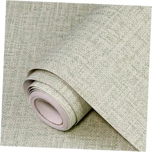 Grasscloth Peel and Stick Wallpaper 17.3"x120" Faux Linen 17.3" x 120" Green - Picture 1 of 7