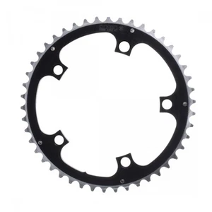 Origin8 Chainring 46t 130 BCD 5-Bolt 8/9/10-Spd Alloy Blk/Silver Ramped/Pinned - Picture 1 of 1