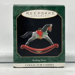 1997 Hallmark Keepsake Miniature Ornament Rocking Horse #10 in Series FREE SHIP - Picture 1 of 4