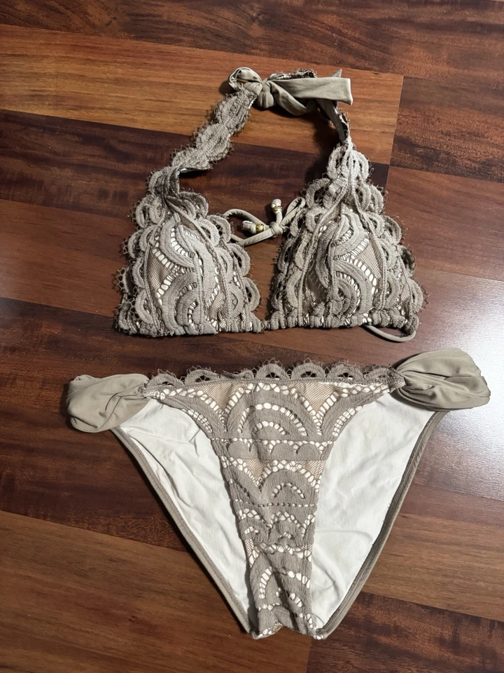 Bikini de encaje de natación PQ grande con abanico completo parte inferior de encaje Foto 1 de 1