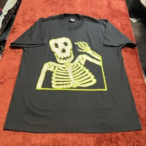 Camisa Esqueleto De Colección Para Hombres Extra Grande Halloween Puntada Única Hecha en EE. UU. Años 90 - Imagen 1 de 8