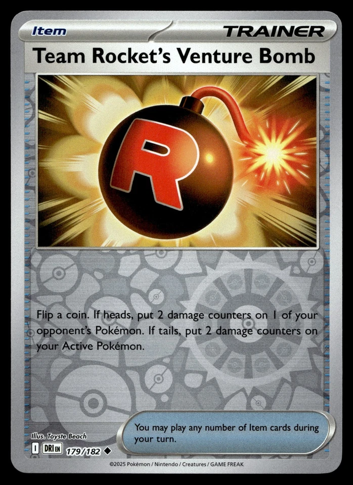 TEAM ROCKET'S VENTURE BOMB 179/182 UNCOMMON DESTINED RIVALS POKEMON - Image 1 of 4