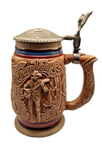 Tapa de peltre vintage Avon Ceramarte Beer Stein country tema música occidental - Imagen 1 de 8