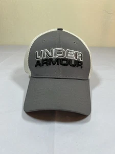 Under Armour Men’s M/L Gray White Mesh Back Stretch Fit Hat Cap - Picture 1 of 6