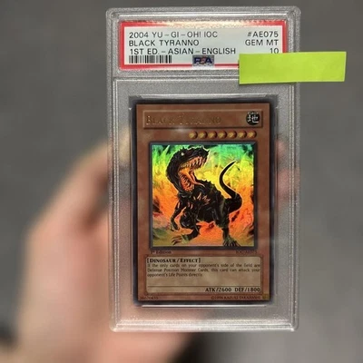 Yu-Gi-Oh! Black Tyranno 2004 IOC 1st Ed Asian-English PSA 10 GEM MT Rare - Image 1 of 4