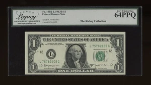 DBR 1963-B $1 San Francisco Barr Fr. 1902-L Legacy 64 PPQ Serial L75782105G - Picture 1 of 2