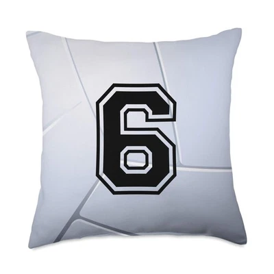 Almohada de Voleibol Jersey Número 6 Cojín Decorativo Deportes Regalo Decoración Foto 1 de 3