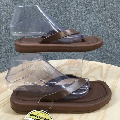 NUEVAS Sandalias Jeffrey Campbell Mujer 8 Chanclas Tanga Resistentes al Agua Marrón Foto 1 de 4