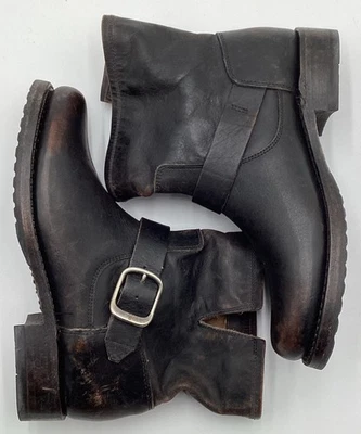 Botas cortas de cuero para mujer Frye Veronica negras talla 7 M Foto 1 de 4