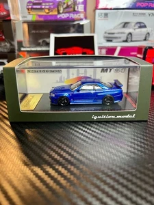 Ignition Model 1/64 Nissan GT-R R34 Bayside Blue Tokyo Auto Salon IG3838 Diecast - Picture 1 of 4